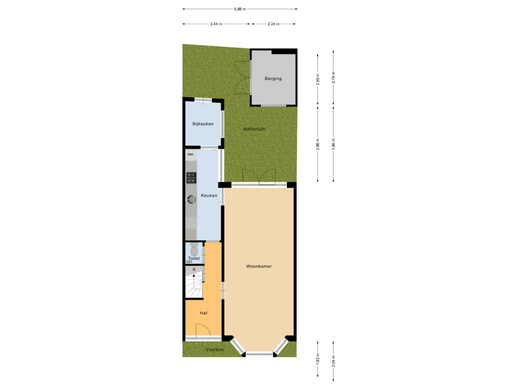 Bekijk plattegrond van Tuin van Brouwerstraat 33