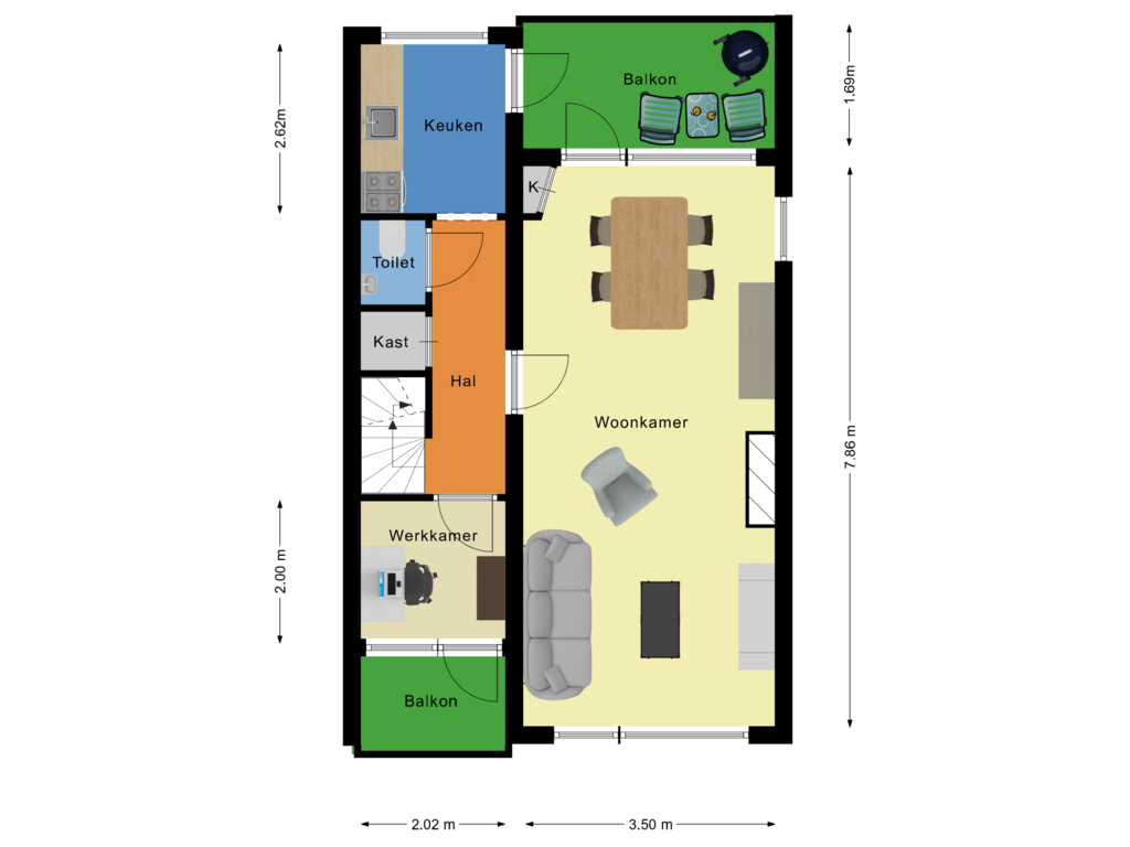 Bekijk plattegrond van Eerste verdieping van C.D.Tuinenburgstraat 13-B