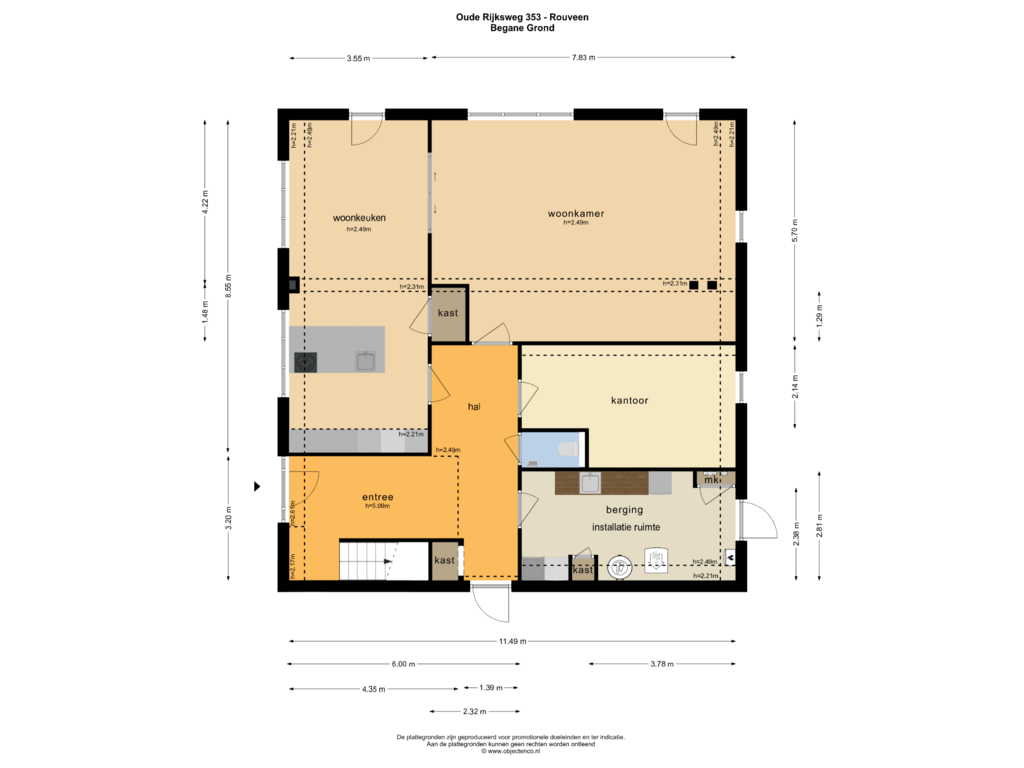 View floorplan of BEGANE GROND of Oude Rijksweg 353