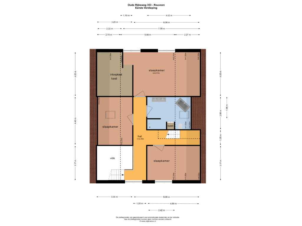 View floorplan of EERSTE VERDIEPING of Oude Rijksweg 353