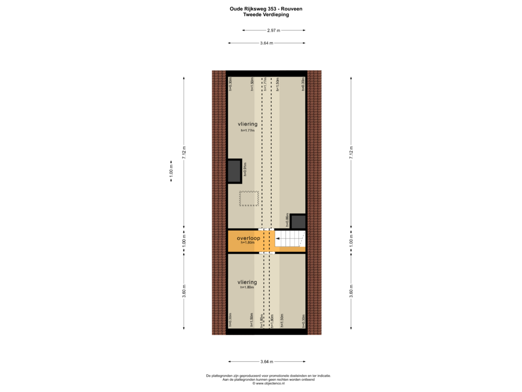 View floorplan of TWEEDE VERDIEPING of Oude Rijksweg 353