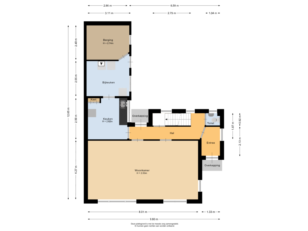 Bekijk plattegrond van Begane grond van Hobahostraat 4