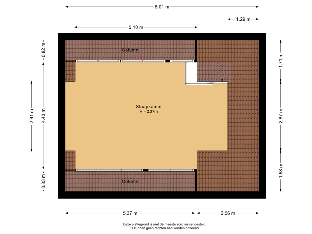 Bekijk plattegrond van Tweede verdieping van Hobahostraat 4