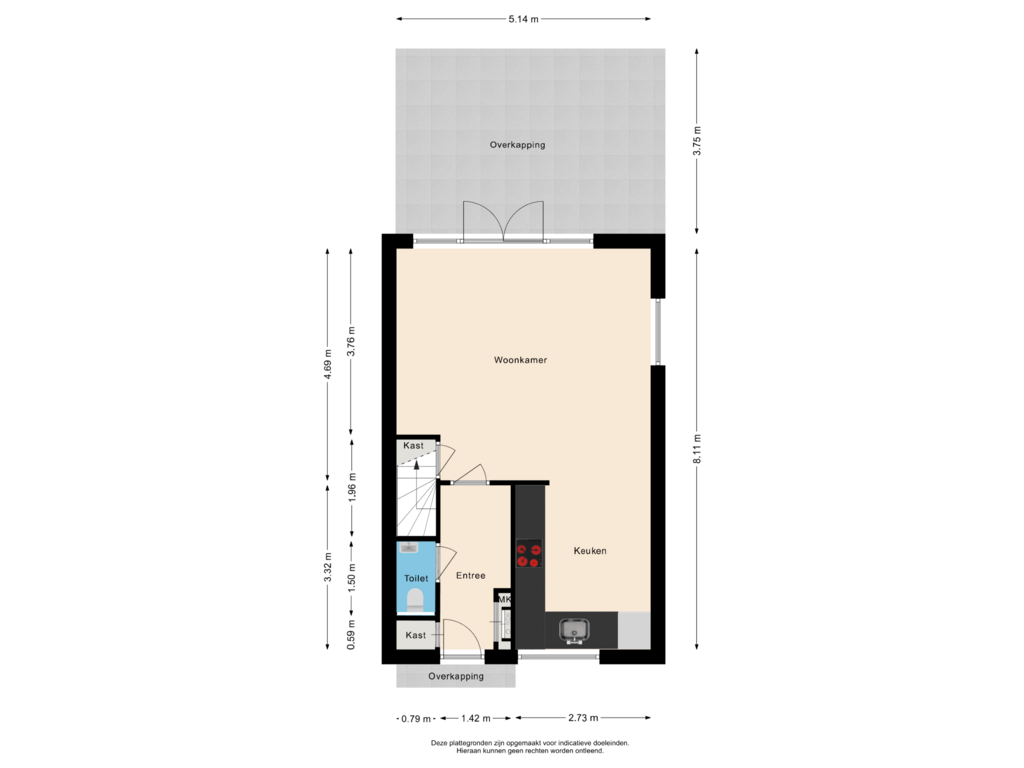 View floorplan of Begane grond of De Vrede 78