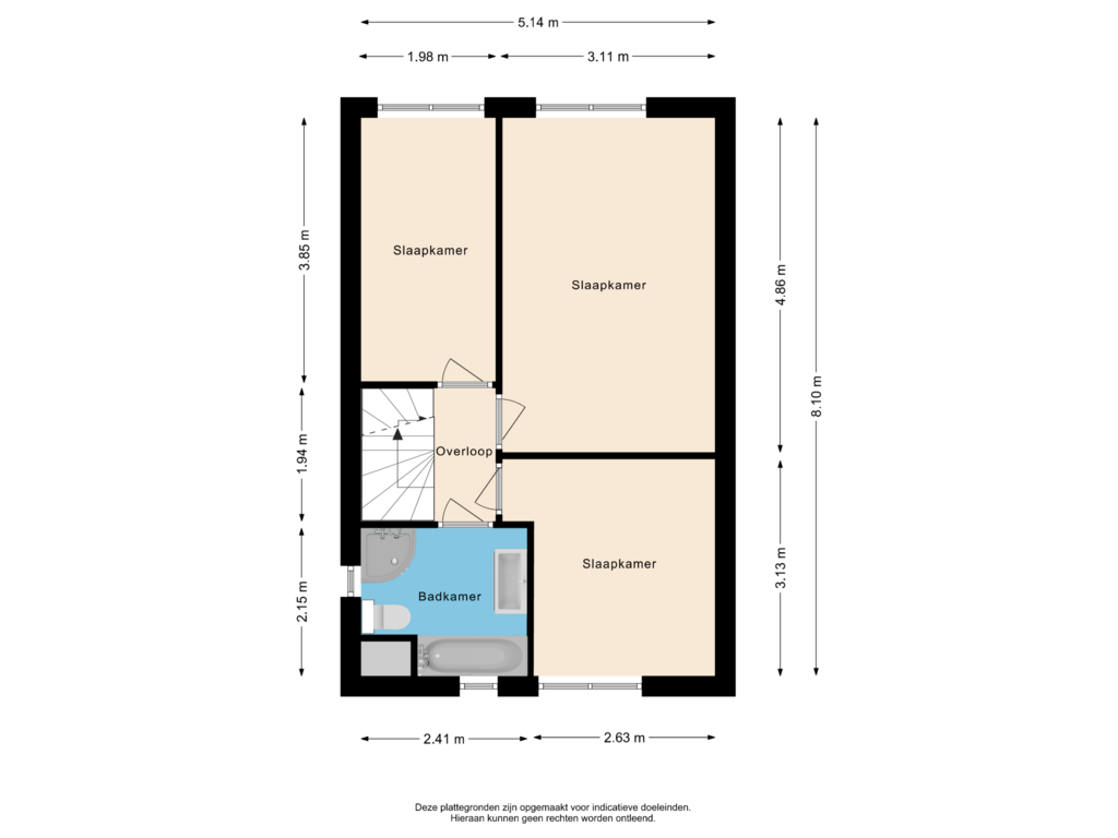 View floorplan of Eerste verdieping of De Vrede 78