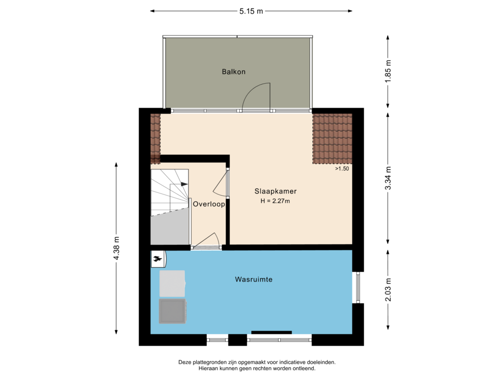 View floorplan of Tweede verdieping of De Vrede 78