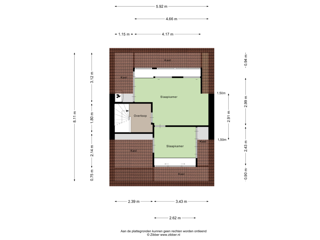 Bekijk plattegrond van Tweede verdieping van Willem Lodewijkstraat 16