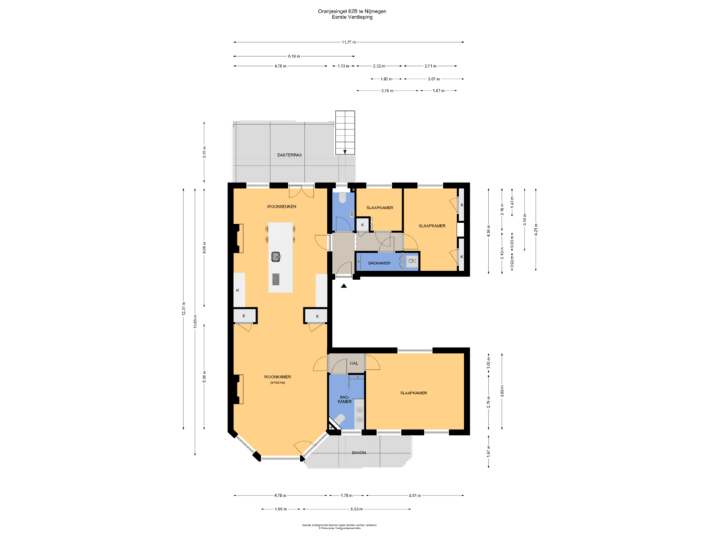 Bekijk plattegrond van Eerste Verdieping van Oranjesingel 62-B