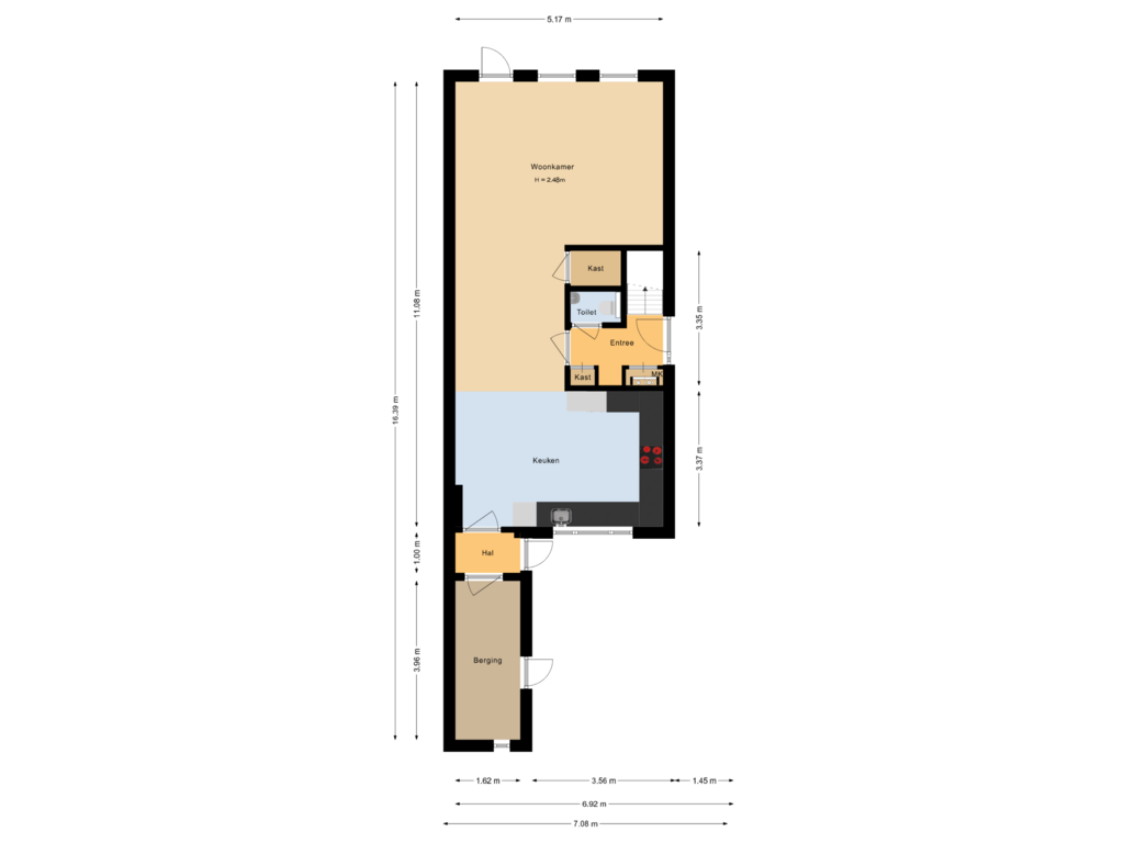 View floorplan of Begane grond of Heerkensmarke 15