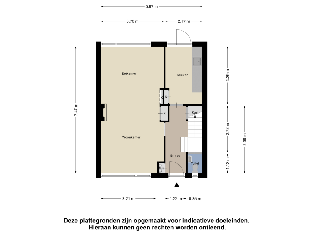 Bekijk plattegrond van Begane Grond van Oude Polderstraat 3