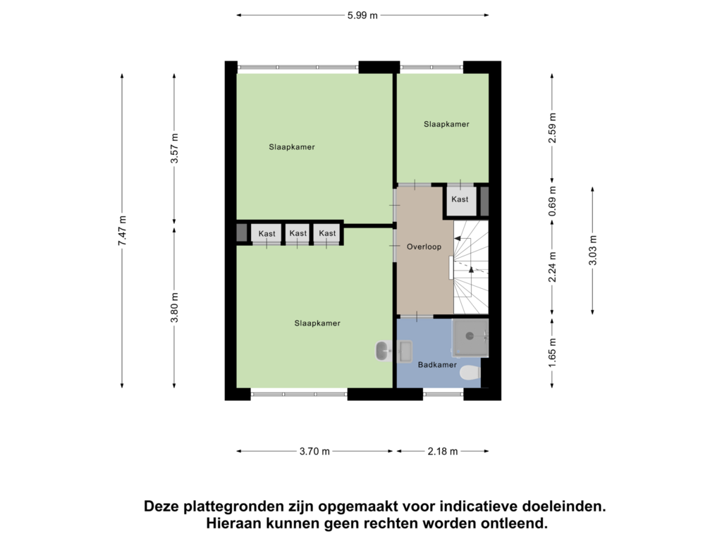 Bekijk plattegrond van Eerste Verdieping van Oude Polderstraat 3