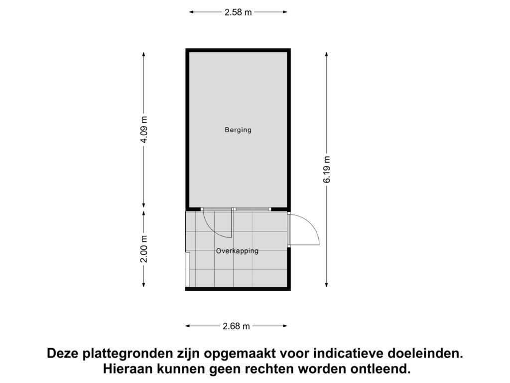 Bekijk plattegrond van Berging van Oude Polderstraat 3