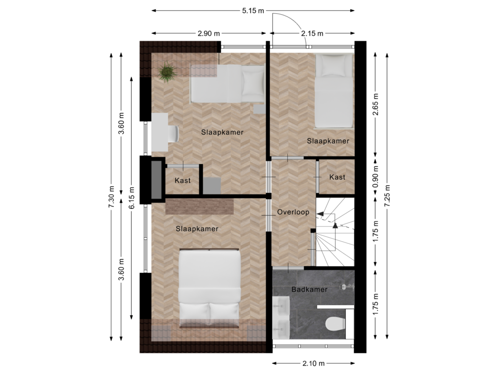 Bekijk plattegrond van Eerste Verdieping van Konijnenbergstraat 24