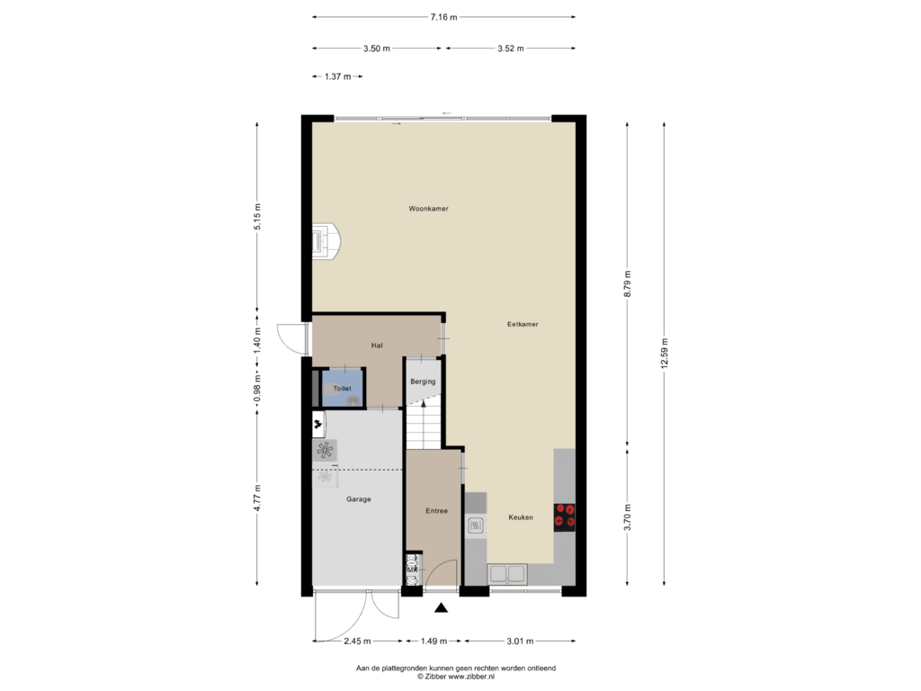 View floorplan of Begane Grond of Jan de Wittestraat 77