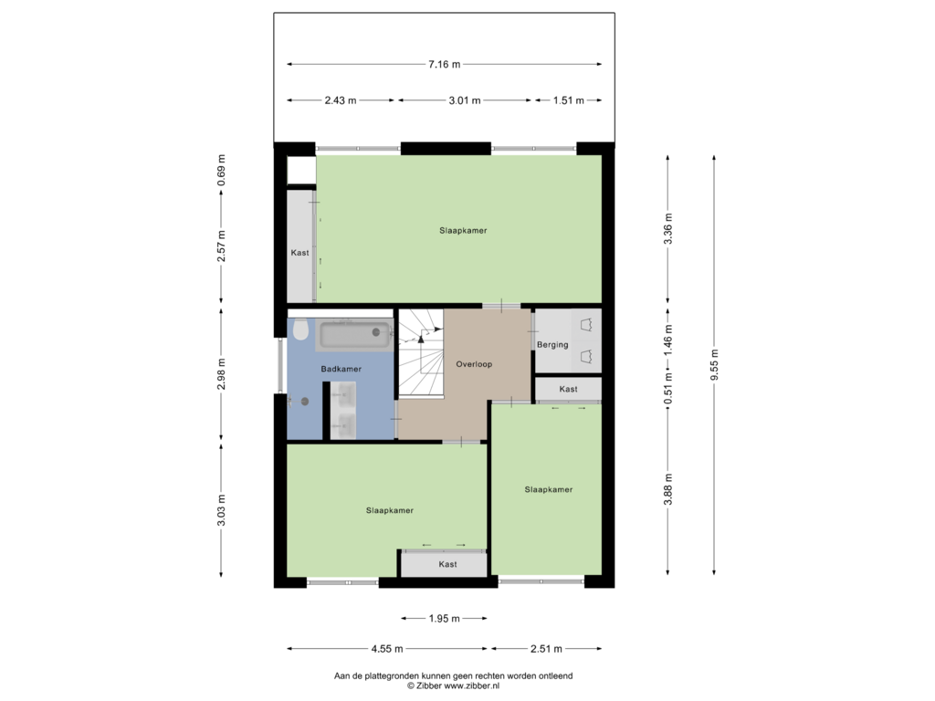 View floorplan of Eerste Verdieping of Jan de Wittestraat 77