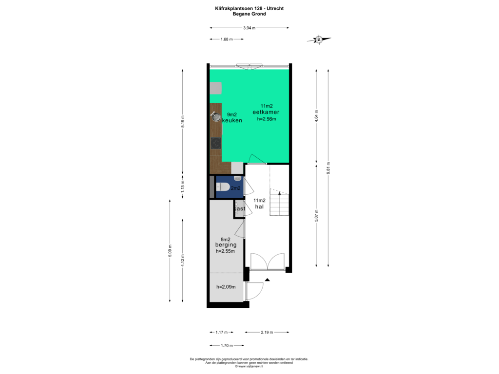 Bekijk plattegrond van BEGANE GROND van Klifrakplantsoen 128