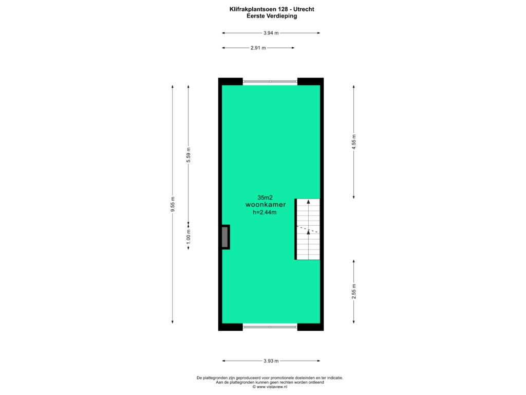 Bekijk plattegrond van EERSTE VERDIEPING van Klifrakplantsoen 128