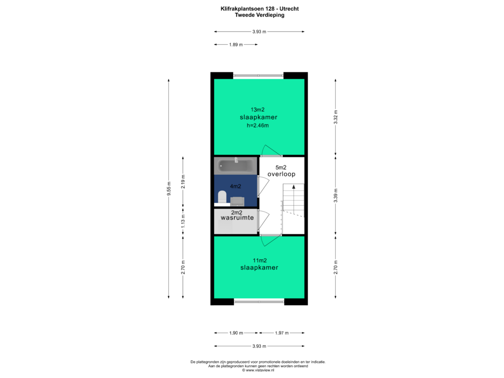 Bekijk plattegrond van TWEEDE VERDIEPING van Klifrakplantsoen 128