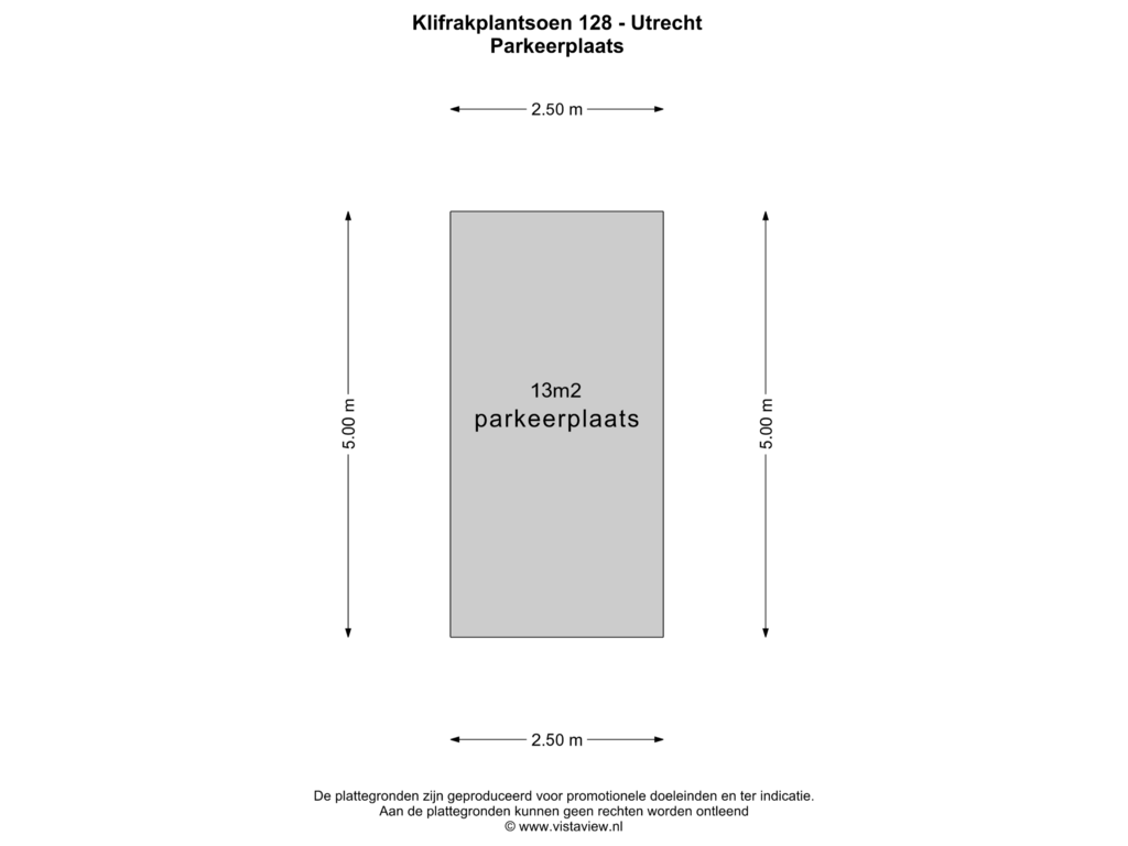 Bekijk plattegrond van PARKEERPLAATS van Klifrakplantsoen 128