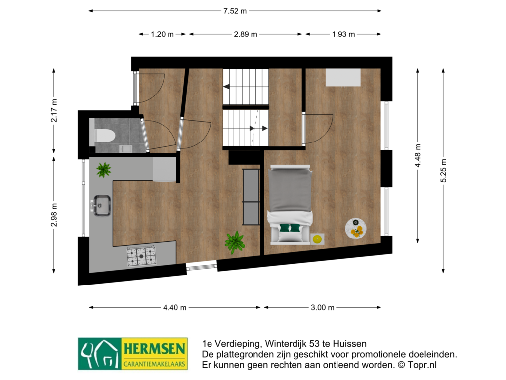 Bekijk plattegrond van 1e Verdieping van Winterdijk 53