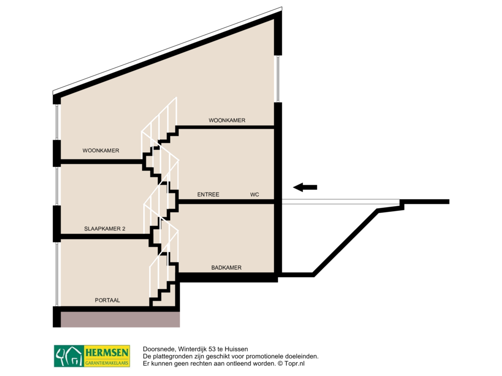 Bekijk plattegrond van Doorsnede van Winterdijk 53