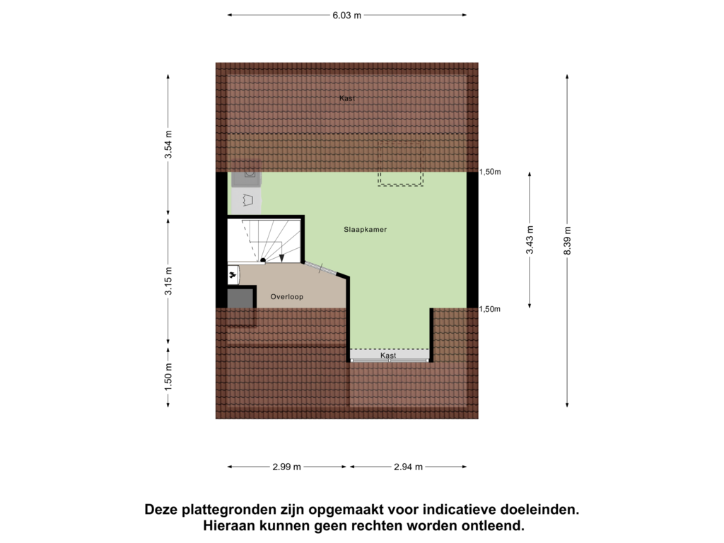 Bekijk plattegrond van Tweede verdieping van Zanderhof 34