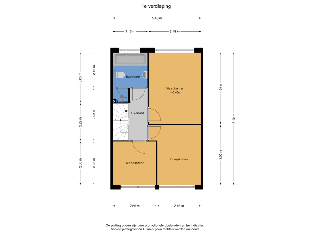 Bekijk plattegrond van 1e verdieping van Colmarstraat 94