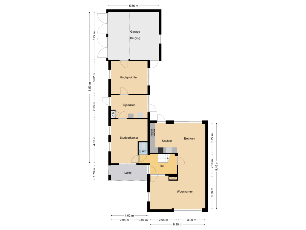 Bekijk plattegrond van Begane Grond van Spoorlaan 19