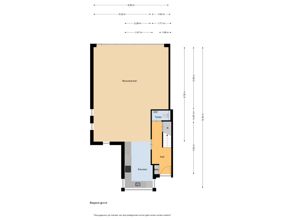 Bekijk plattegrond van Begane grond van Heemskerkerweg 83