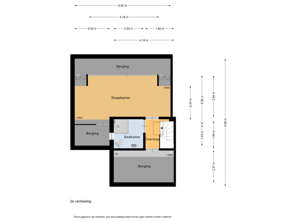 Bekijk plattegrond van 2e verdieping van Heemskerkerweg 83