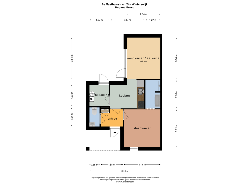 Bekijk plattegrond van BEGANE GROND van 2e Gasthuisstraat 24