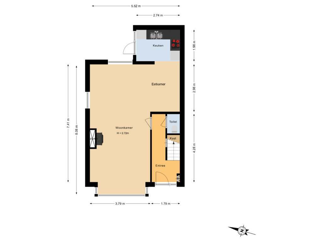 Bekijk plattegrond van Begane grond van Alkmaarseweg 517