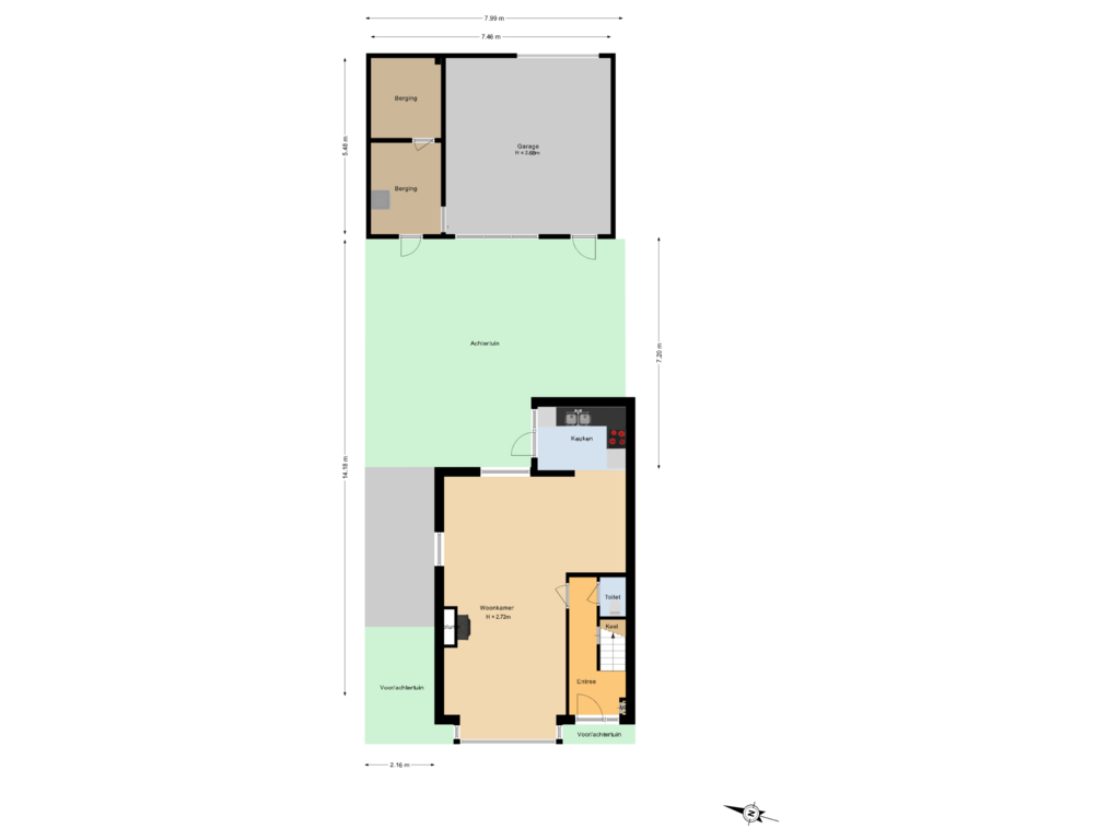 Bekijk plattegrond van Situatie van Alkmaarseweg 517