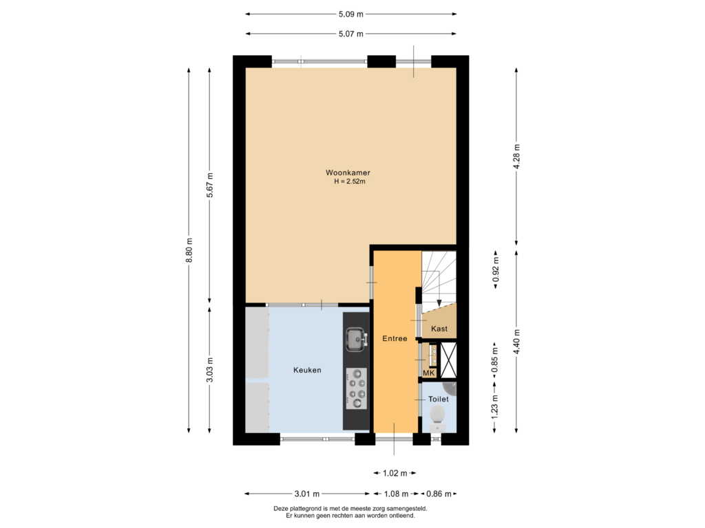 Bekijk plattegrond van Begane grond van Melkweg 22