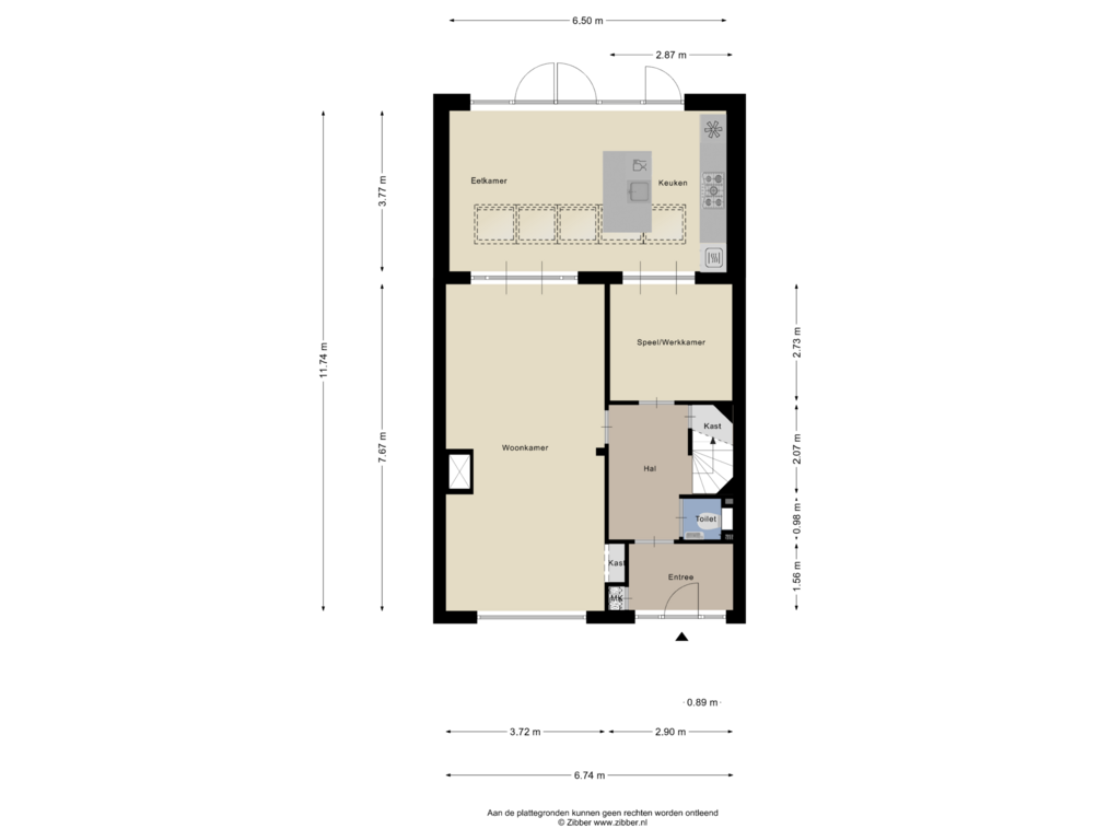 Bekijk plattegrond van Begane Grond van Roostenlaan 284