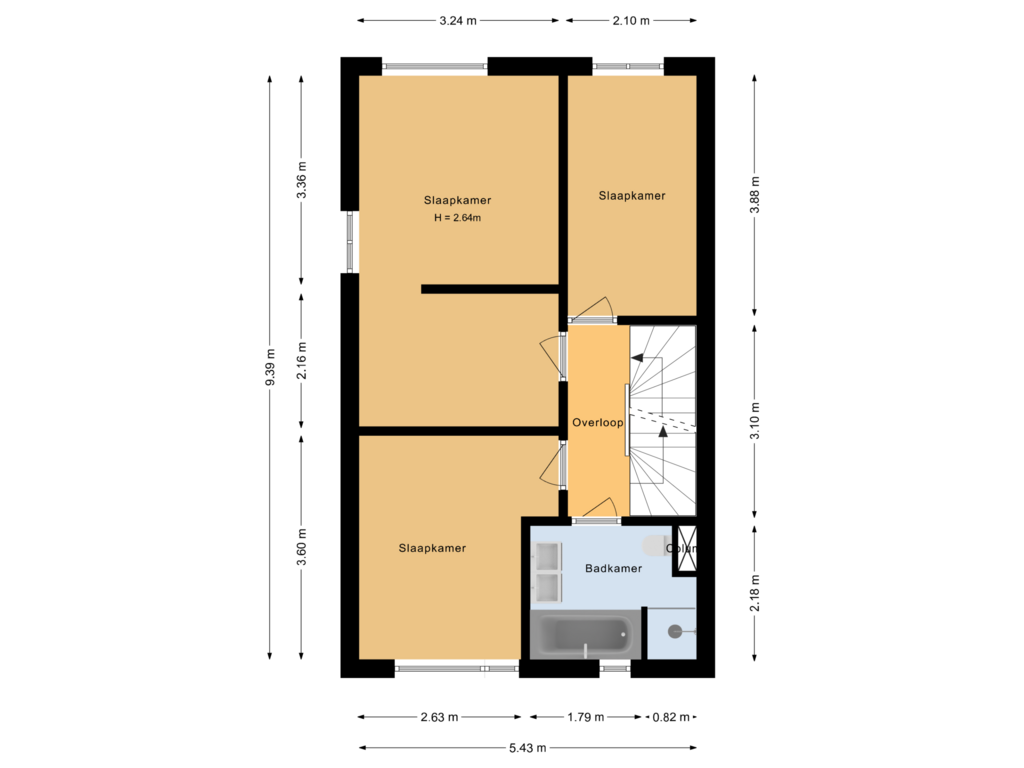 Bekijk plattegrond van Eerste verdieping van Elementen 1