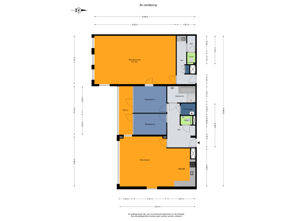 Bekijk plattegrond van 4e verdieping van Veembroederhof 227