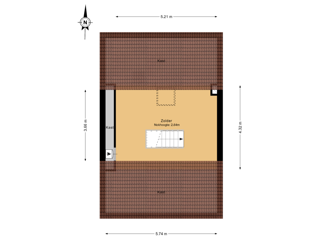 View floorplan of 4e verdieping		 of Burgemeester Knappertlaan 224-B