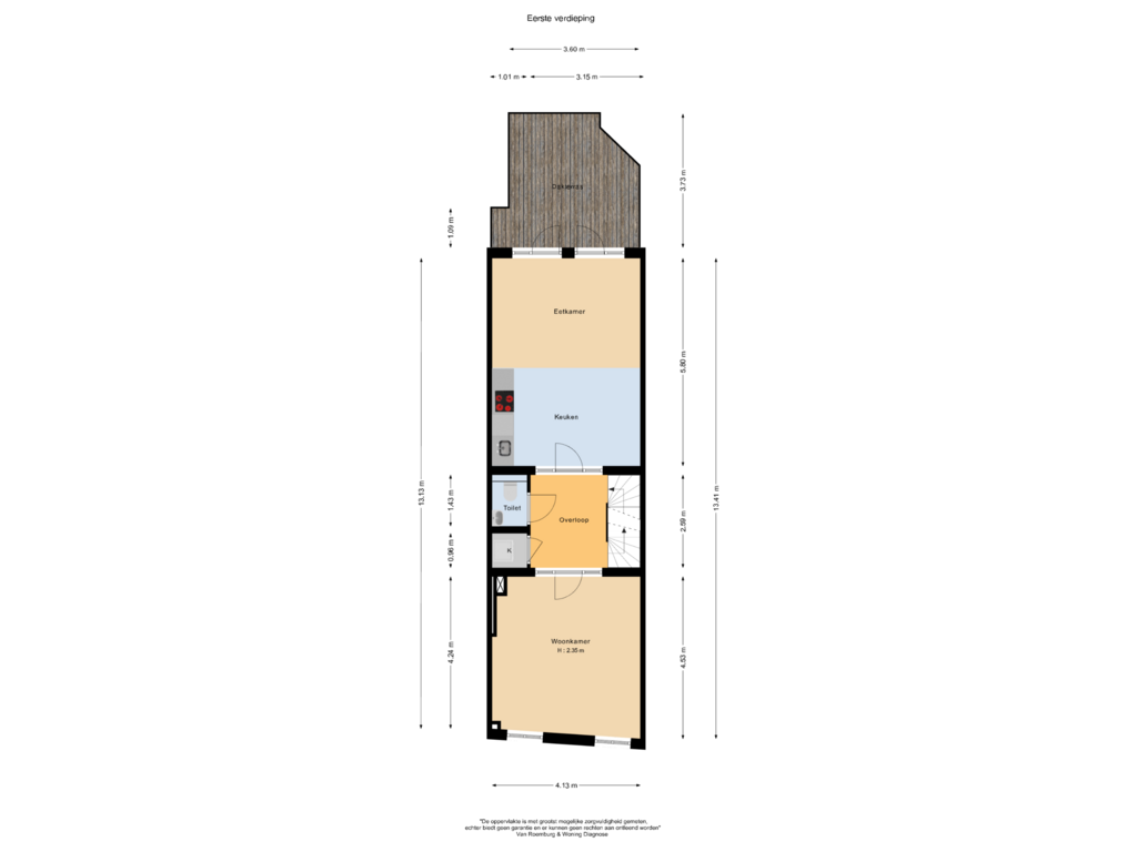 View floorplan of Eerste verdieping of Grote Houtstraat 117-A