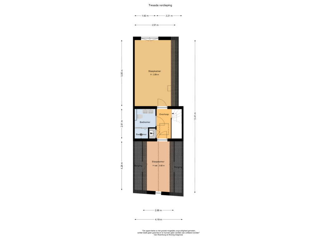 View floorplan of Tweede verdieping of Grote Houtstraat 117-A