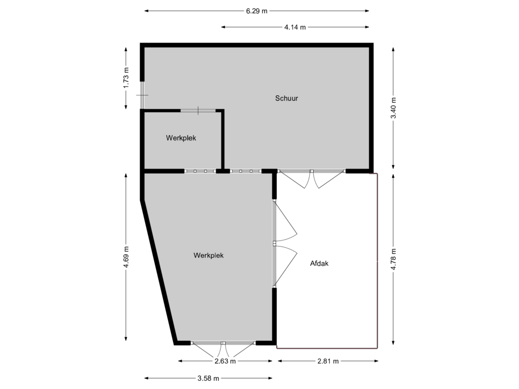 Bekijk plattegrond van Schuur van Traaij 161