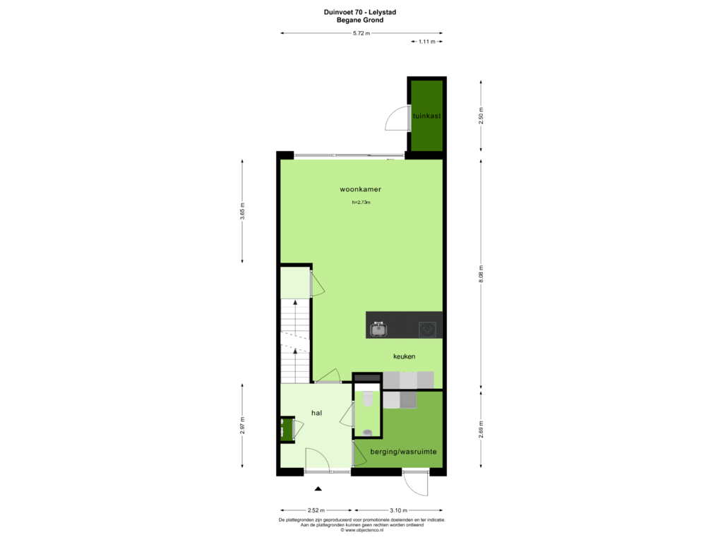 Bekijk plattegrond van BEGANE GROND van Duinvoet 70