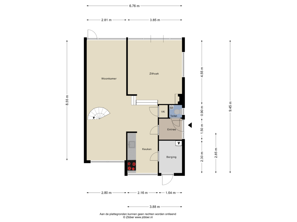 Bekijk plattegrond van Begane Grond van Catsstraat 15