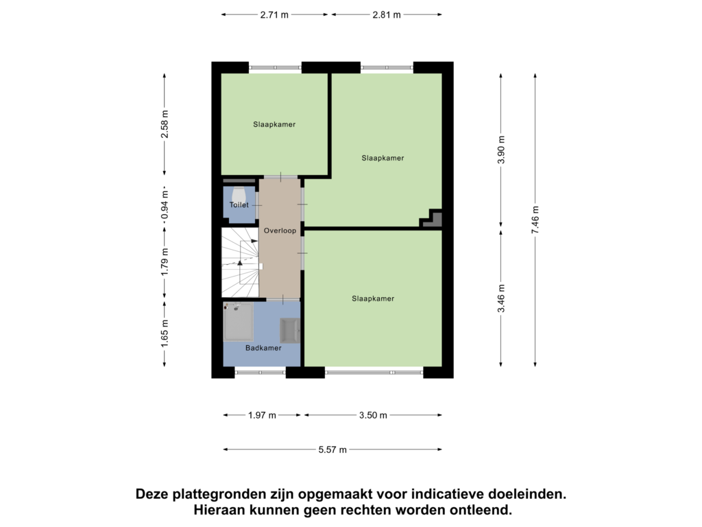 View floorplan of Eerste Verdieping of Bagelaarstraat 8