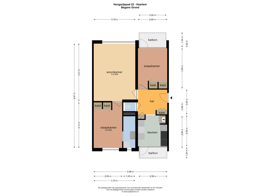 View floorplan of BEGANE GROND of Hongarijepad 22