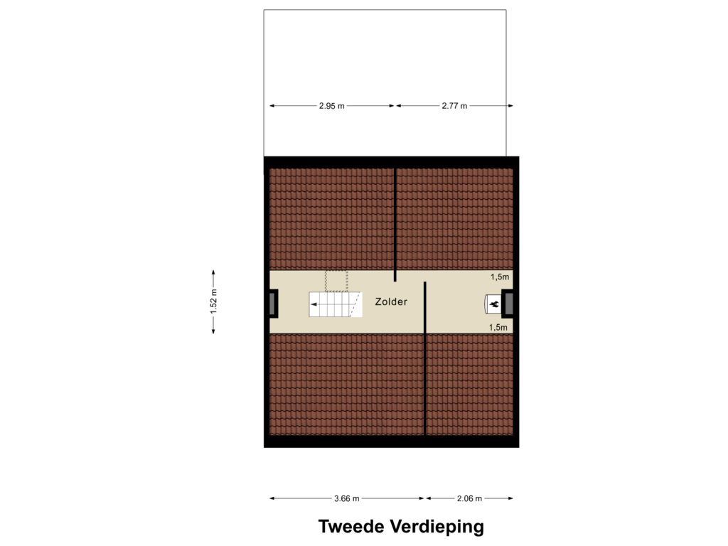 View floorplan of Tweede Verdieping of Schuttebeemd 77