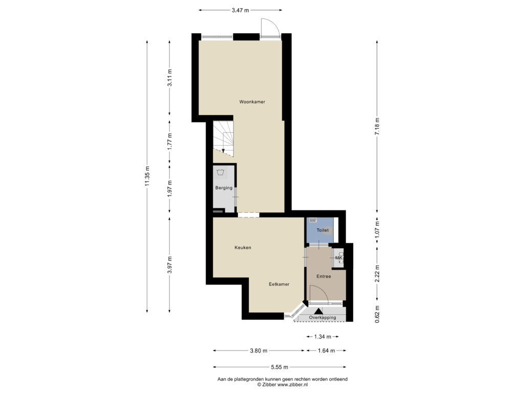 View floorplan of Begane grond of Rijksstraatweg 62