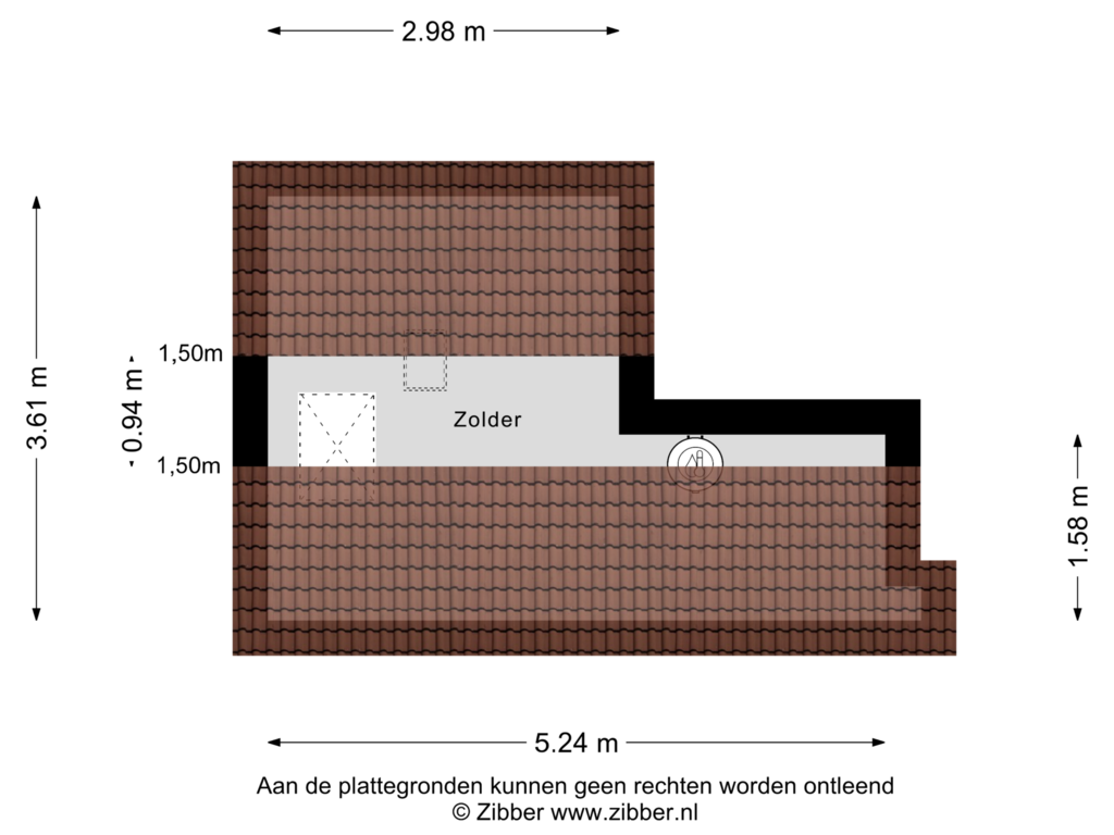 View floorplan of Zolder of Rijksstraatweg 62