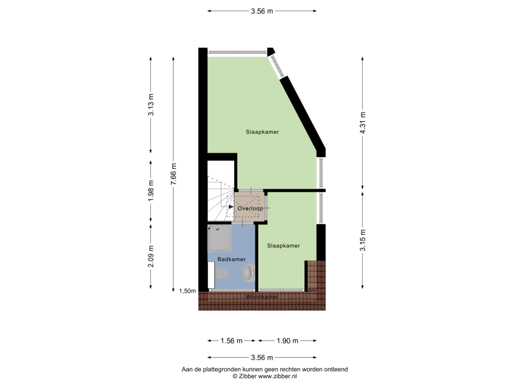 View floorplan of Eerste verdieping of Rijksstraatweg 62-A