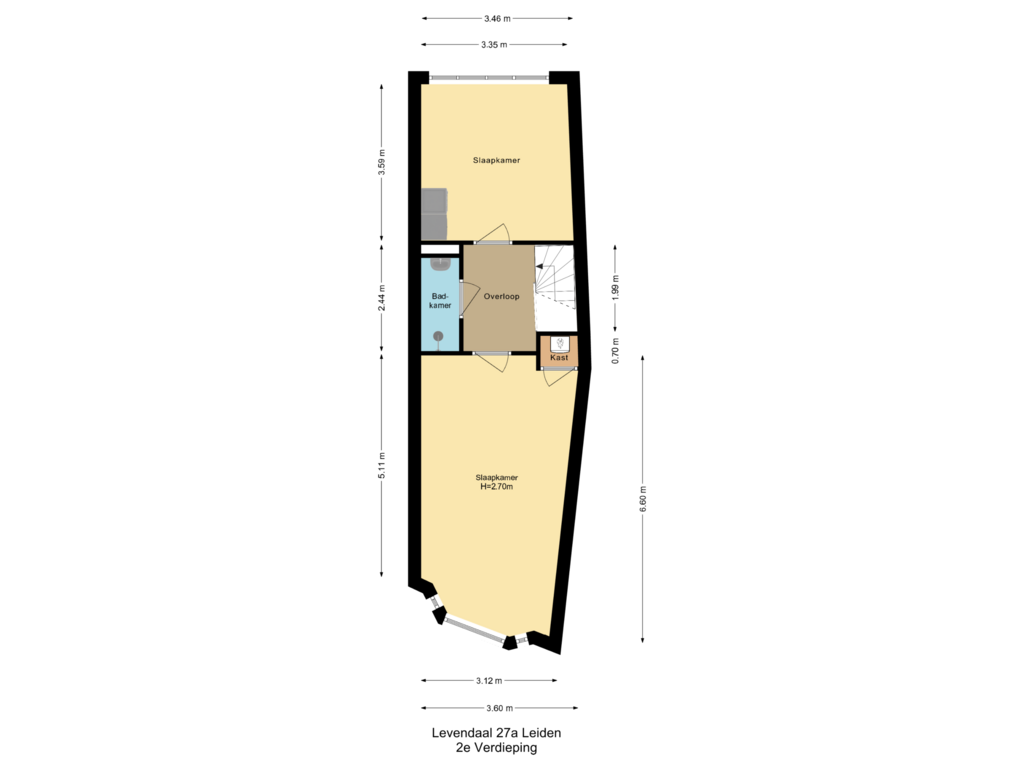 Bekijk plattegrond van 2e Verdieping van Levendaal 27-A